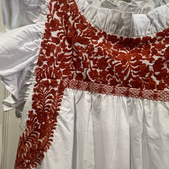 J Marie brand flutter sleeve embroidered blouse - Picture 3 of 9